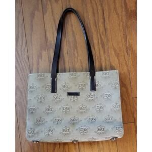Dooney & Bourke Women's Large Tote Bag Monogram Tan Brown Vintage